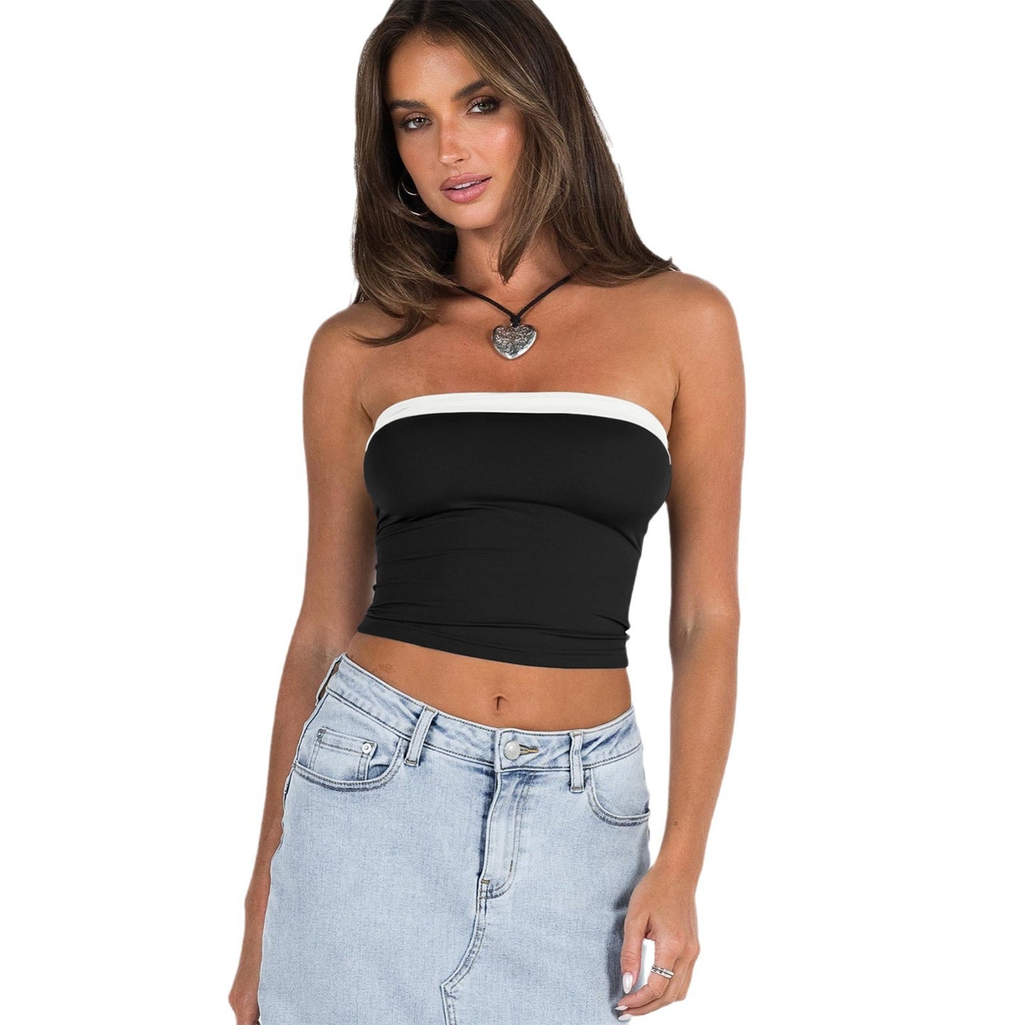 Sexy Slim Fit Midriff-baring Inner Tube Top Top