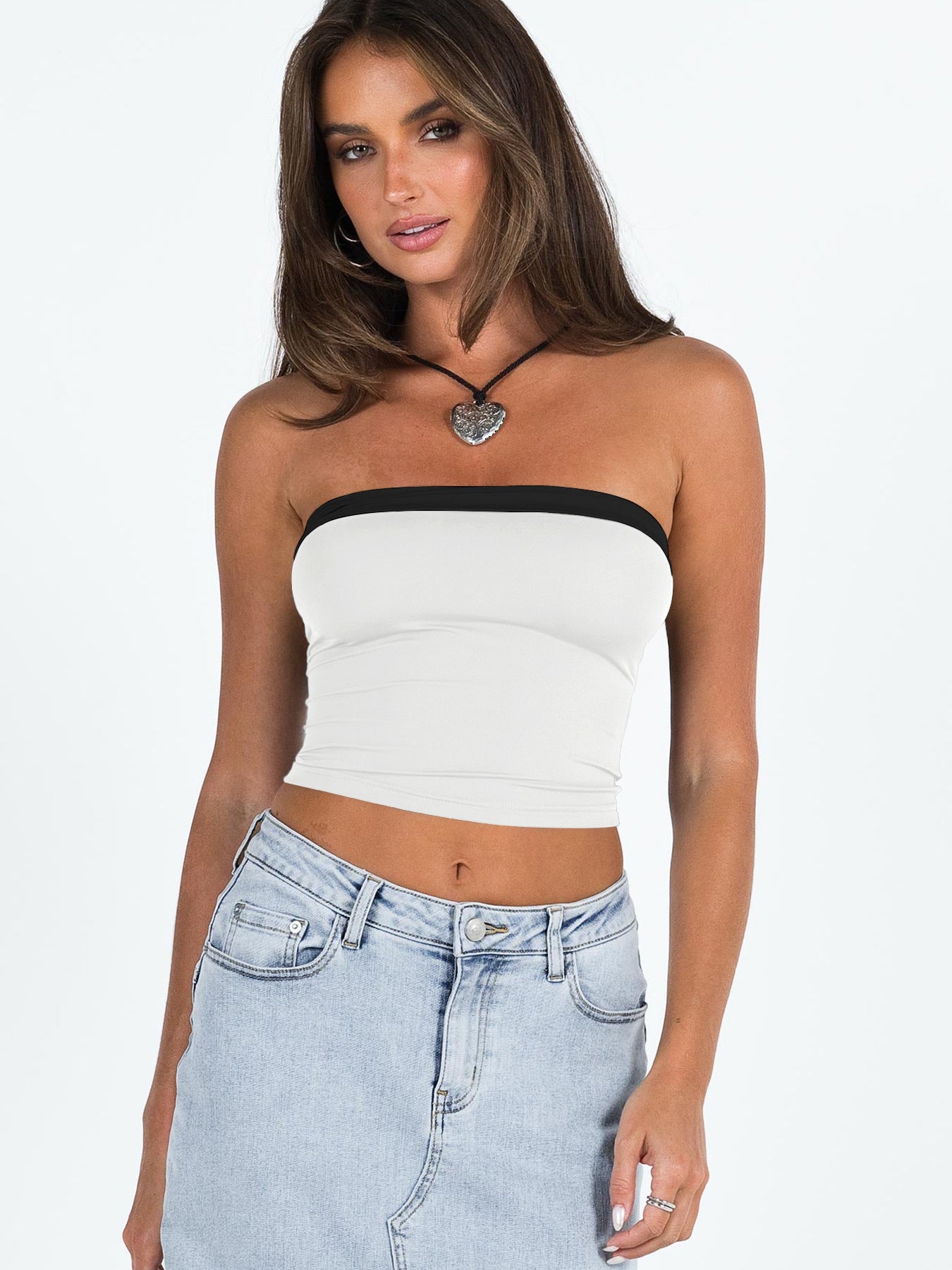 Sexy Slim Fit Midriff-baring Inner Tube Top Top