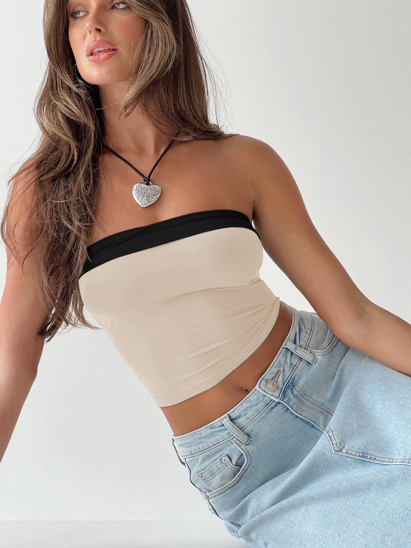 Sexy Slim Fit Midriff-baring Inner Tube Top Top