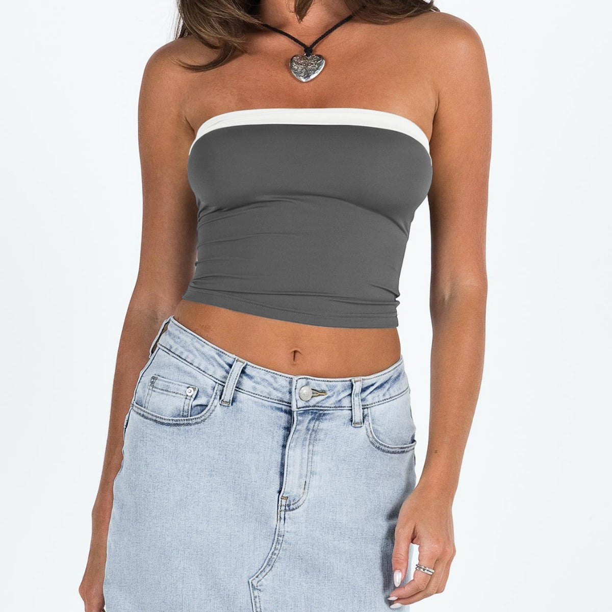 Sexy Slim Fit Midriff-baring Inner Tube Top Top