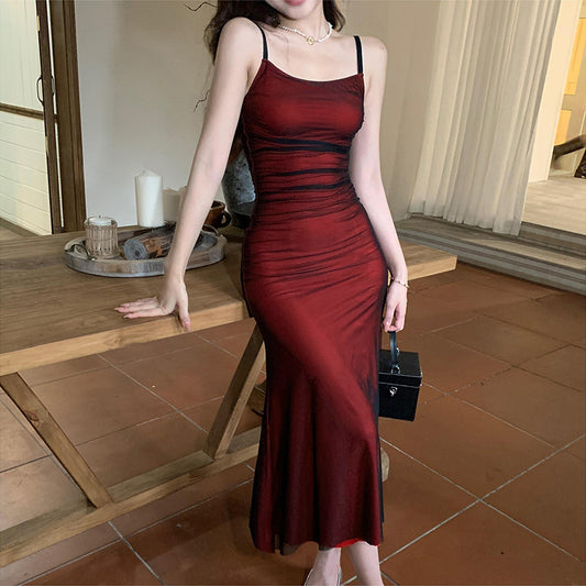 Contrast Color Autumn New Sexy Pure Desire Midi Dress