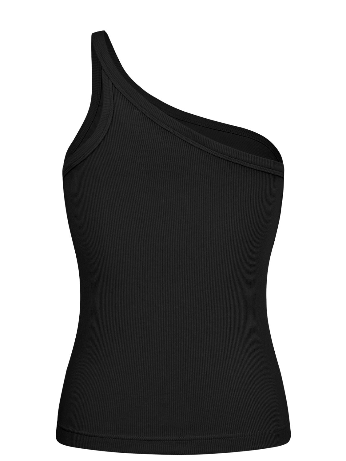 Ribbed One-Shoulder Tank