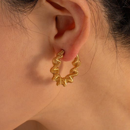 Gold-Plated Stainless Steel C-Hoop Earrings