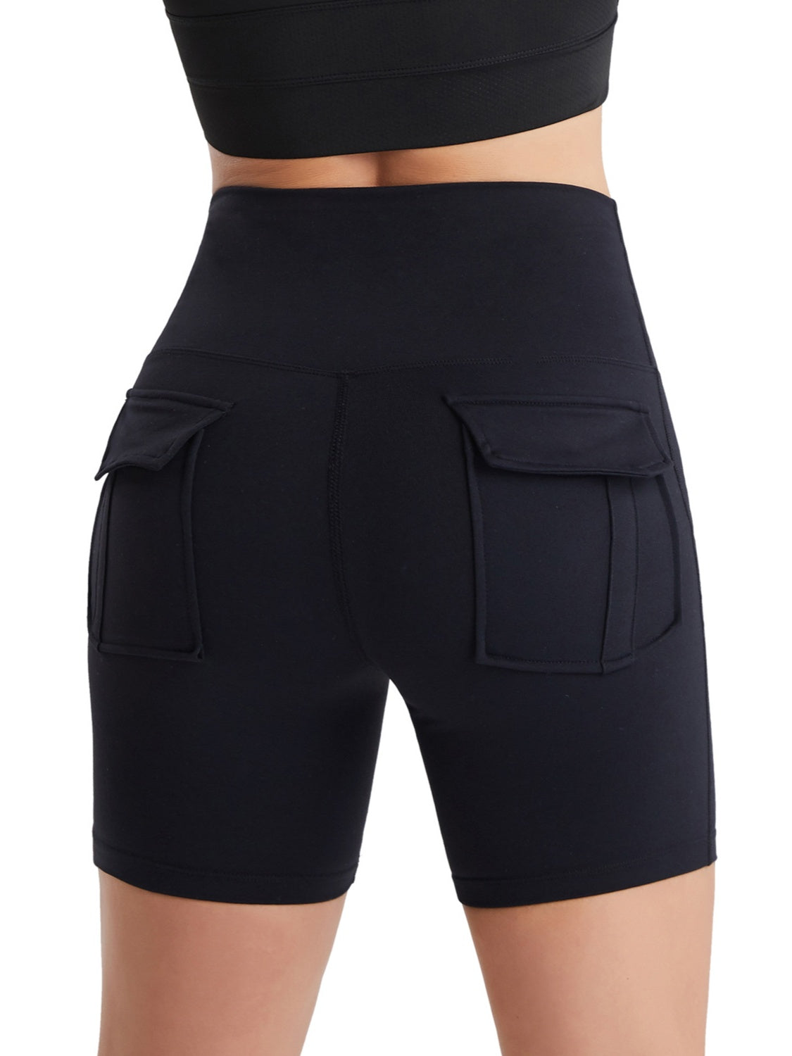 Pocketed High Waist Active Shorts